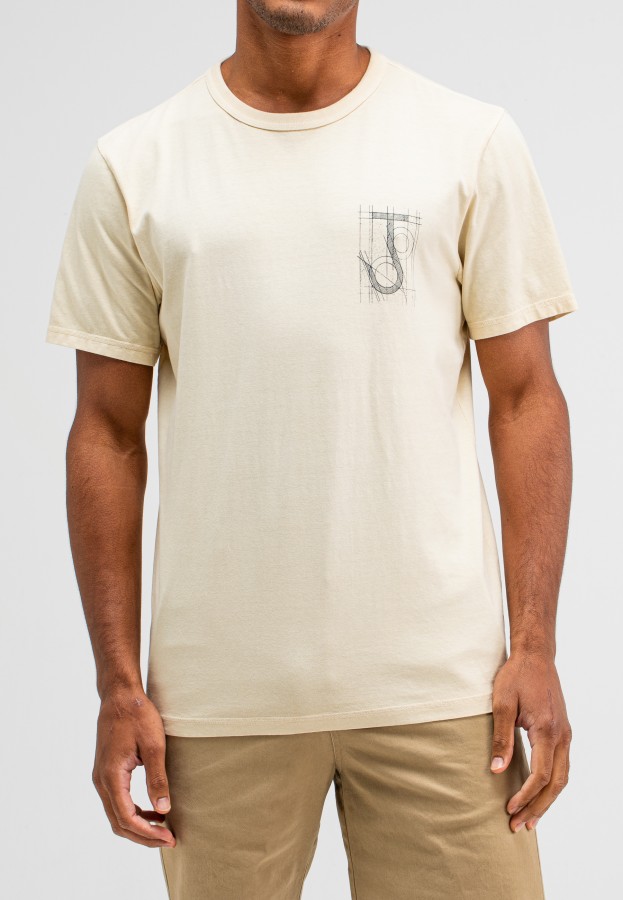 Afbeelding van Classic Hook Sketch Tee - Beige Grey  - T-Shirt - Butcher of Blue